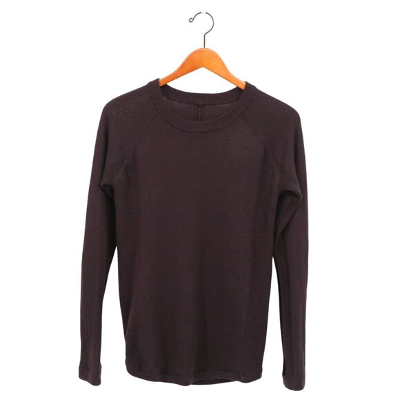 Lululemon Sit in Lotus Long Sleeve Pullover Sweater in Black Cherry 6 8 - Picture 4 of 7